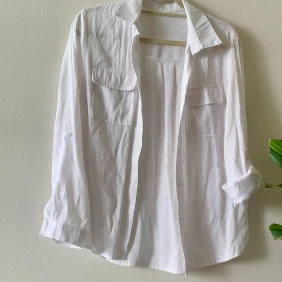 Classic White Button Down Blouse - Picture 6 of 8
